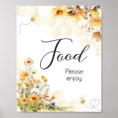 Poster Sunflower Little Honey Baby shower (Devant)