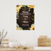 Poster Sunflower Love : Bienvenue à notre Mariage (Cuisine)