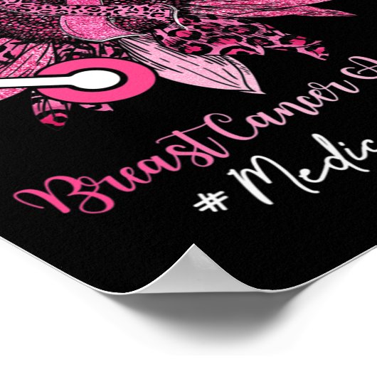 Poster Sunflower Médicale Assistant Ruban Cancer du sein  (Coin)