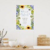 Poster Sunflower Mommy to Bee Bumblebee Blue Hydrangea (Cuisine)