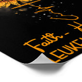 Poster Sunflower Orange Ribbon Christian Leukemia (Coin)