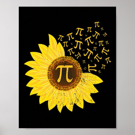 Poster Sunflower Pi Jour 3.14 Mars 14 Math Enseignant Vin (Devant)