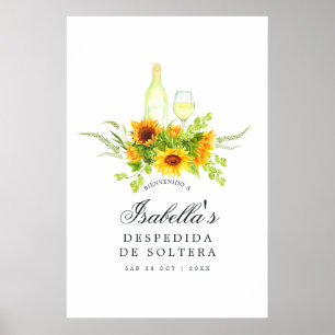 Poster Sunflower Wine Tasting Bridal Shower Welcome