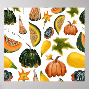 Poster Sunflowers Été : Motif Vintage d'aquarelle
