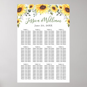 Poster Sunflowers Eucalyptus 12 Tables CADRE