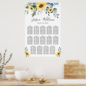 Poster Sunflowers Eucalyptus 14 Tables CADRE (Cuisine)