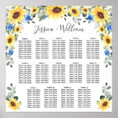 Poster Sunflowers Eucalyptus 14 Tables CADRE (Devant)