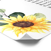 Poster Sunflowers Eucalyptus 14 Tables CADRE (Coin)