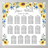 Poster Sunflowers Eucalyptus 14 Tables CADRE (Devant)