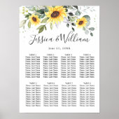Poster Sunflowers Eucalyptus 8 Tables SEATING GRAPHIQUE (Devant)
