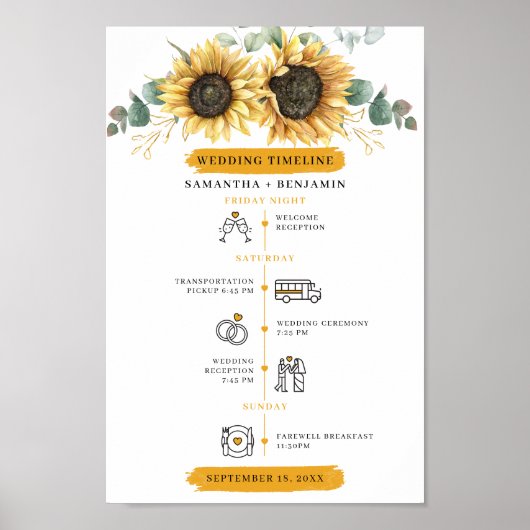 Poster Sunflowers Eucalyptus Programme de calendrier du j (Devant)