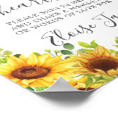 Poster Sunflowers Floral Memorial Funeral Memory Table (Coin)