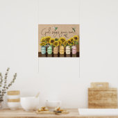 Poster Sunflowers & Hummingbirds Dieu Dit Que Vous Êtes P (Cuisine)