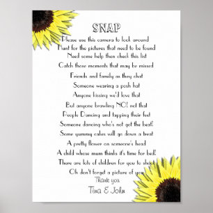 Poster Sunflowers I Spy Snap Mariage Photo Jeu