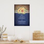 Poster Sunflowers Marine Rustic Mariage Bienvenue (Cuisine)