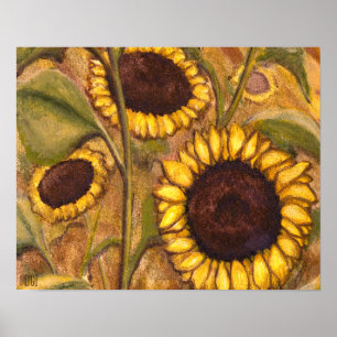 Poster Sunflowers Painting Canadian Landscape Prints