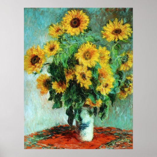 Poster Sunflowers par Claude Monet (Devant)