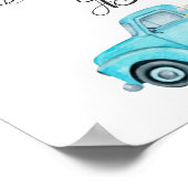 Poster Sunflowers Turquoise Vintage Camion Mimosa Bar (Coin)