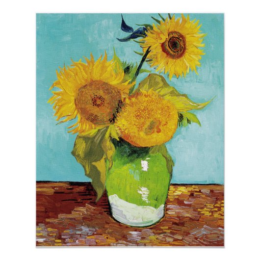Poster Sunflowers Vincent van Gogh (Devant)