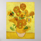 Poster Sunflowers, Vincent van Gogh (Devant)