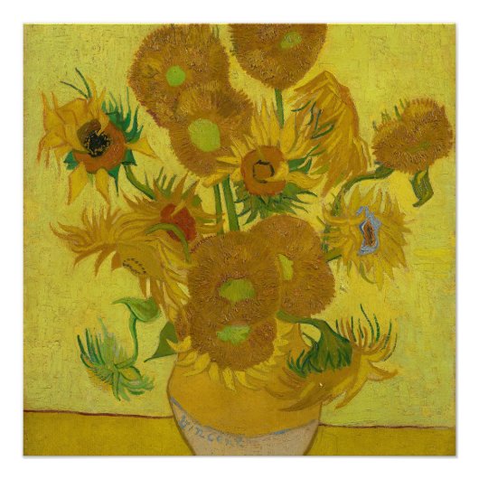 Poster Sunflowers - Vincent van Gogh (Devant)