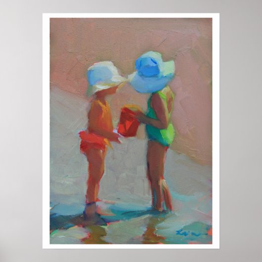Poster Sunhat soeurs - Deux filles à la plage (Devant)