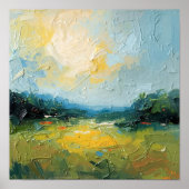 Poster Sunlit Beach with Trees – Square Poster, Vibrant W (Devant)