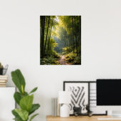 Poster Sunlit Path Through Bamboo Forest (Bureau à domicile)
