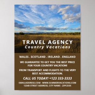 Poster Sunny Country Scene, Agence de Voyage Advert
