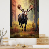 Poster *~* Sunny Golden AP49 MOOSE Forêt naturelle (Cuisine)