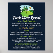 Poster Sunny Golf Course, Mini Golf Course Publicité (Devant)