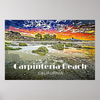 Poster Sunrise Carpinteria Beach