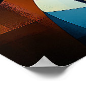 Poster Sunrise Cubiste de Barcelone - Art Cityscape Géomé (Coin)