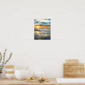 Poster Sunrise de plage avec Citation chrétienne inspiran (Cuisine)
