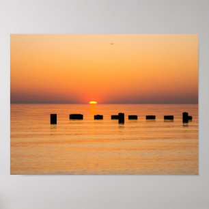 Poster Sunrise Du Lac Orange