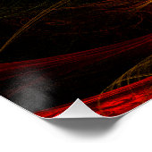 Poster Sunrise Floral Red Abstrait Art (Coin)