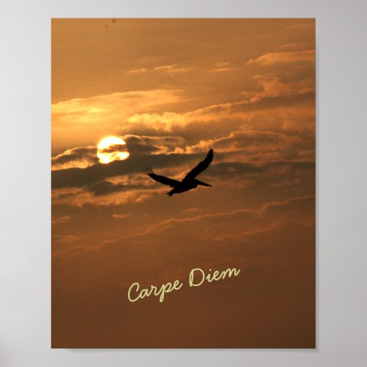 Poster Sunrise Gold Photo Carpe Diem Ocean (Devant)