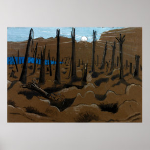 Poster Sunrise, Inverness Copse par Paul Nash (1918)