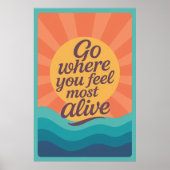 Poster Sunrise Motivationnelle Aller Là Où Vous Sentez Le (Devant)