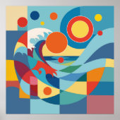 Poster Sunrise Ocean Wave (Devant)