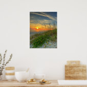Poster Sunrise Over Sand Dunes à Daytona Beach, FL (Cuisine)