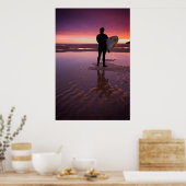 Poster Sunrise surfer (Cuisine)