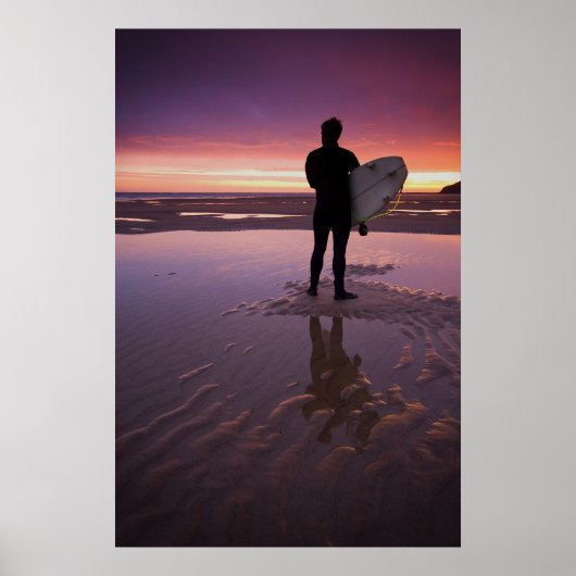 Poster Sunrise surfer (Devant)
