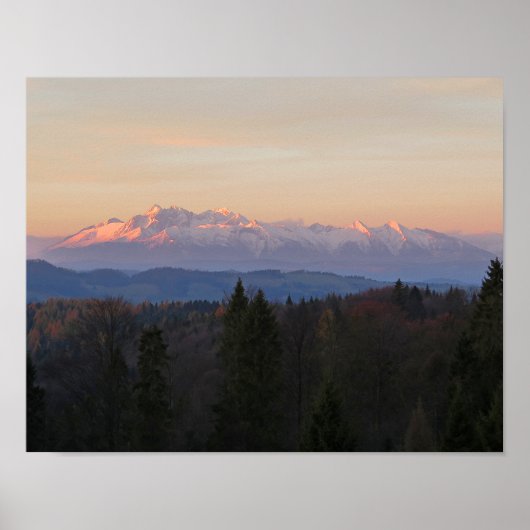 Poster Sunrise Tatras vue de Beskids (Devant)