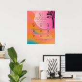 Poster Sunrise Tropical Beach Wedding Ombre Pink (Bureau à domicile)