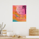 Poster Sunrise Tropical Beach Wedding Ombre Pink (Cuisine)