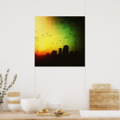 Poster Sunrise Ville Sombre (Cuisine)