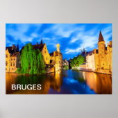 Poster Sunset à Bruges. Belgique (Devant)
