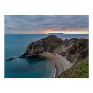 Poster Sunset at Jurrasic Coast, England, UK