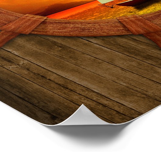 Poster Sunset bateau (Coin)